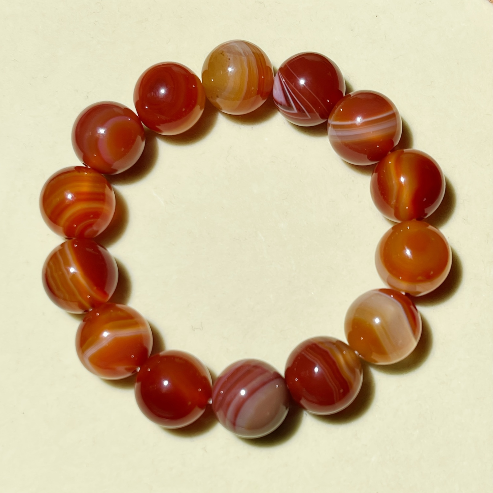 Boho Agate Beaded Bracelet Red Cord Natural Stone All Season Accessory